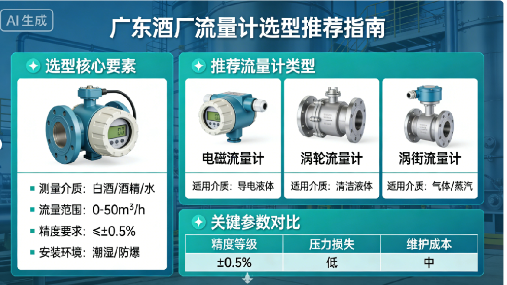 广东酒厂流量计选型推荐